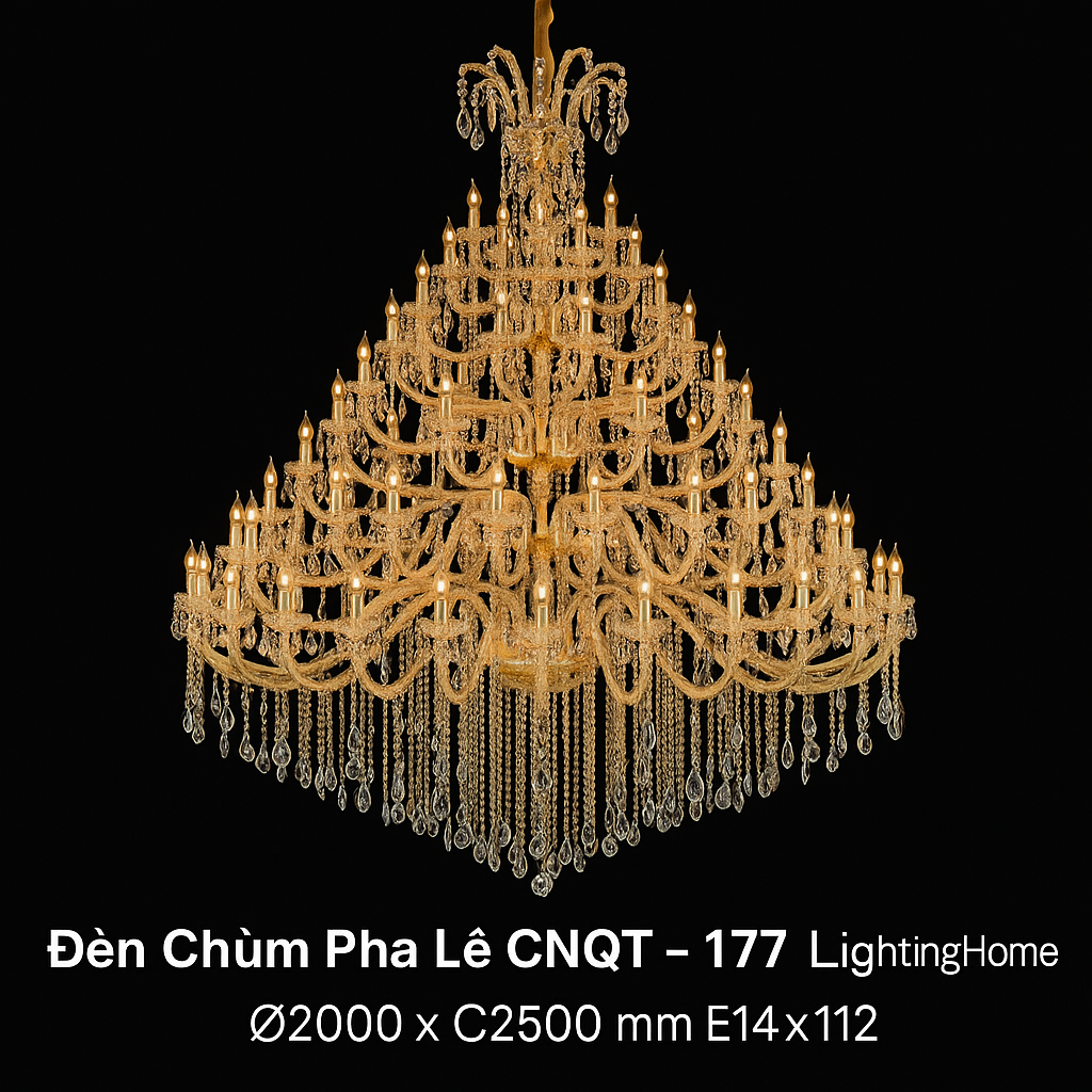 Đèn Chùm Xi Vàng Lighting Home