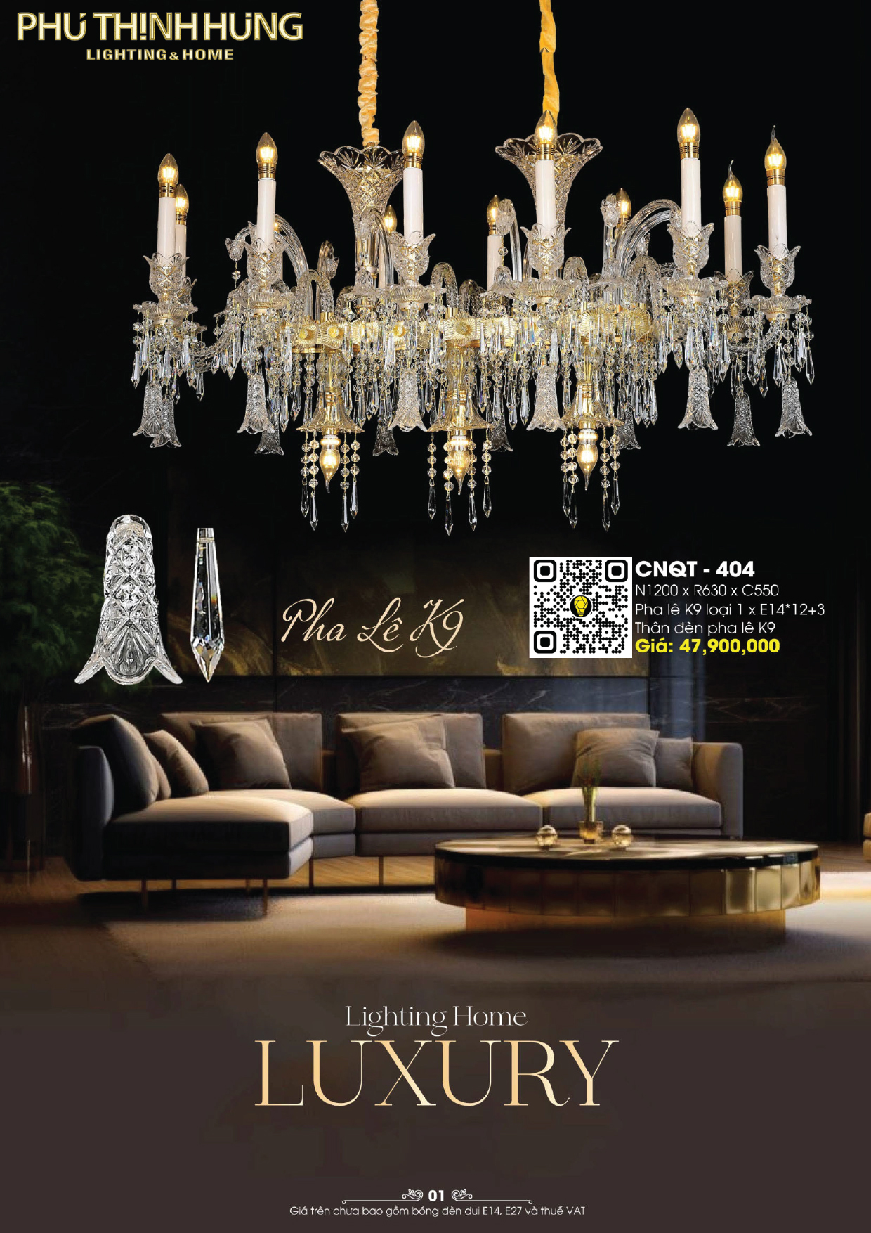 Đèn Chùm Pha Lê Lighting Home CNQT-404