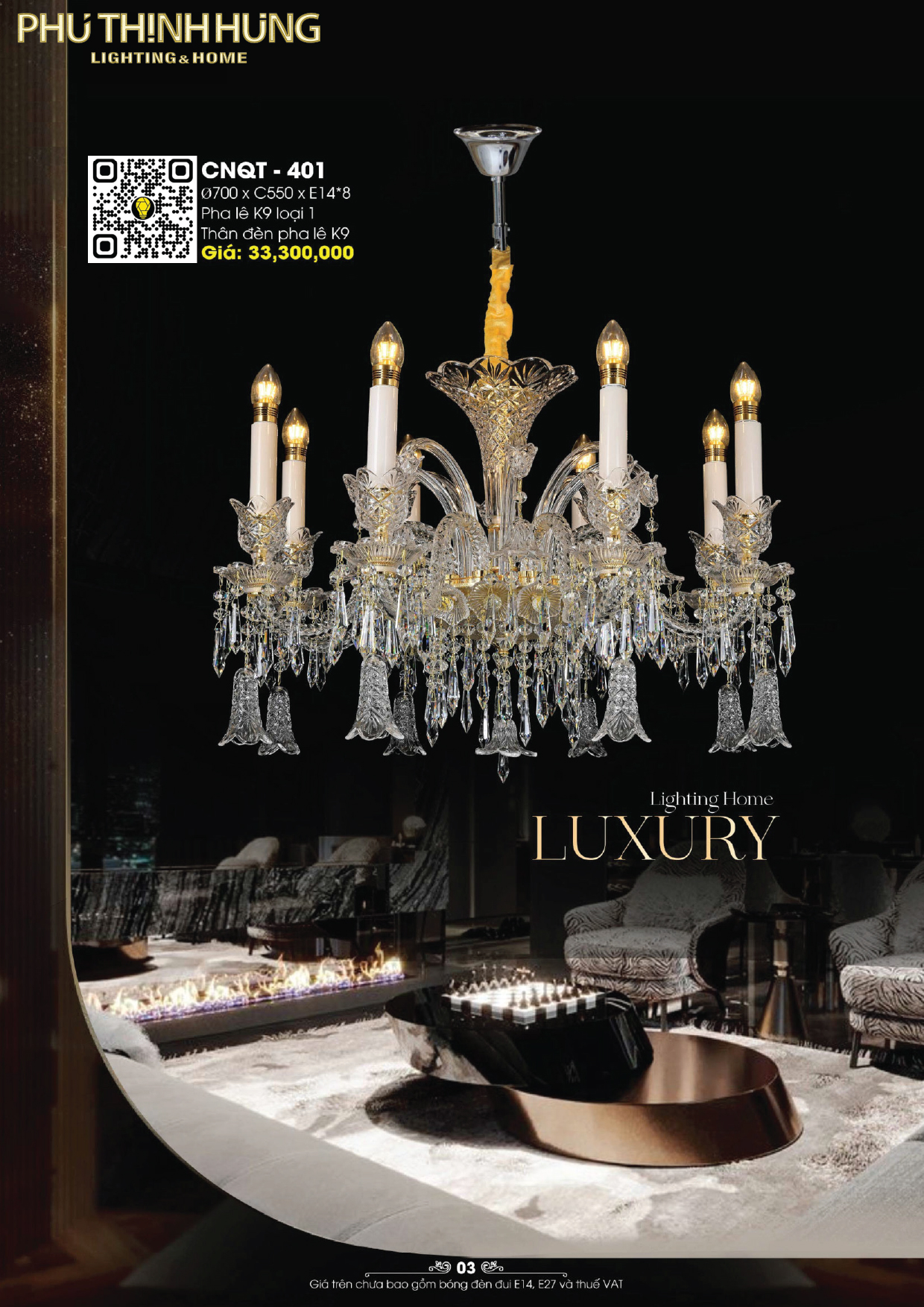 Đèn Chùm Pha Lê Lighting Home CNQT-401