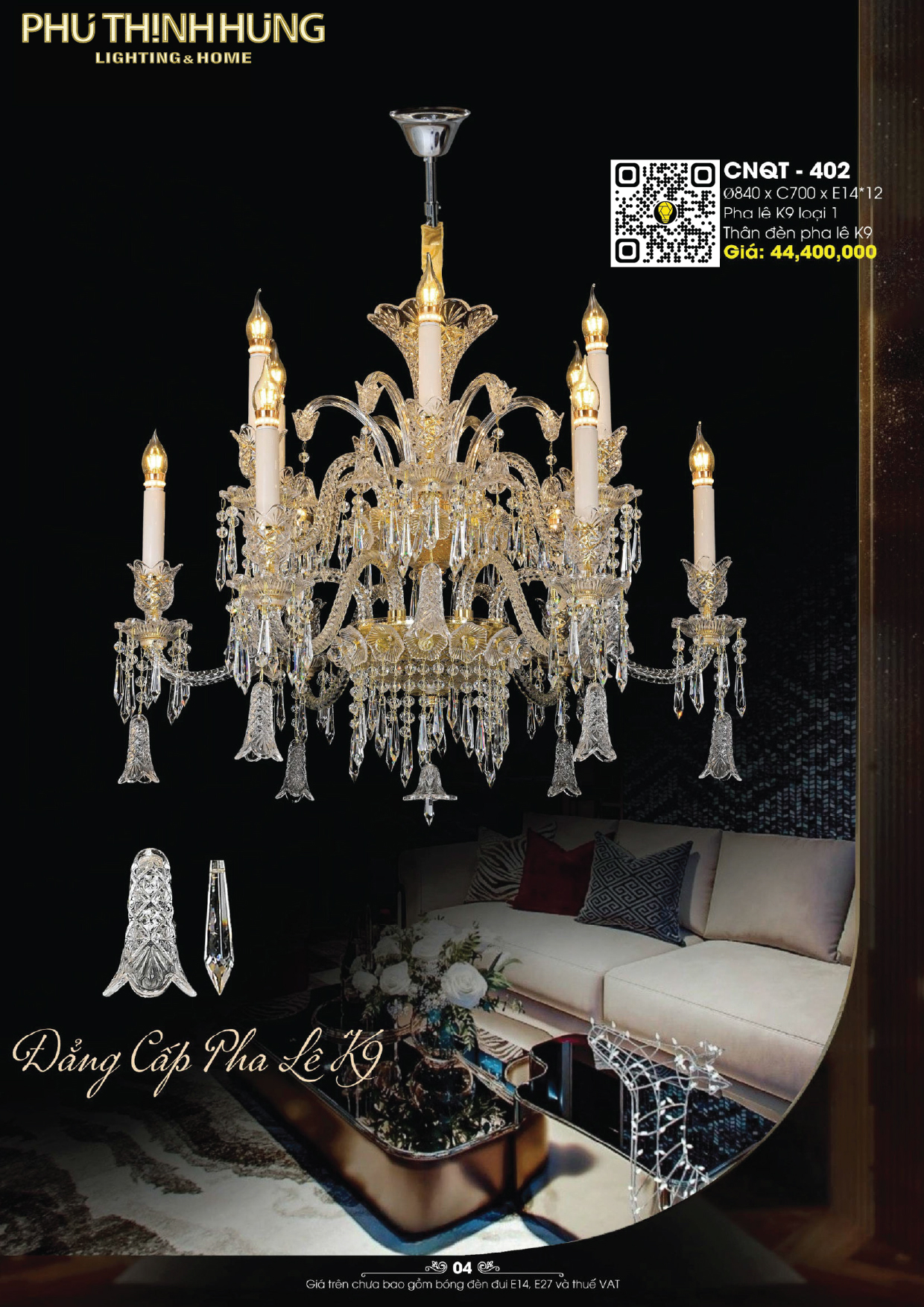 Đèn Chùm Pha Lê Lighting Home CNQT-402