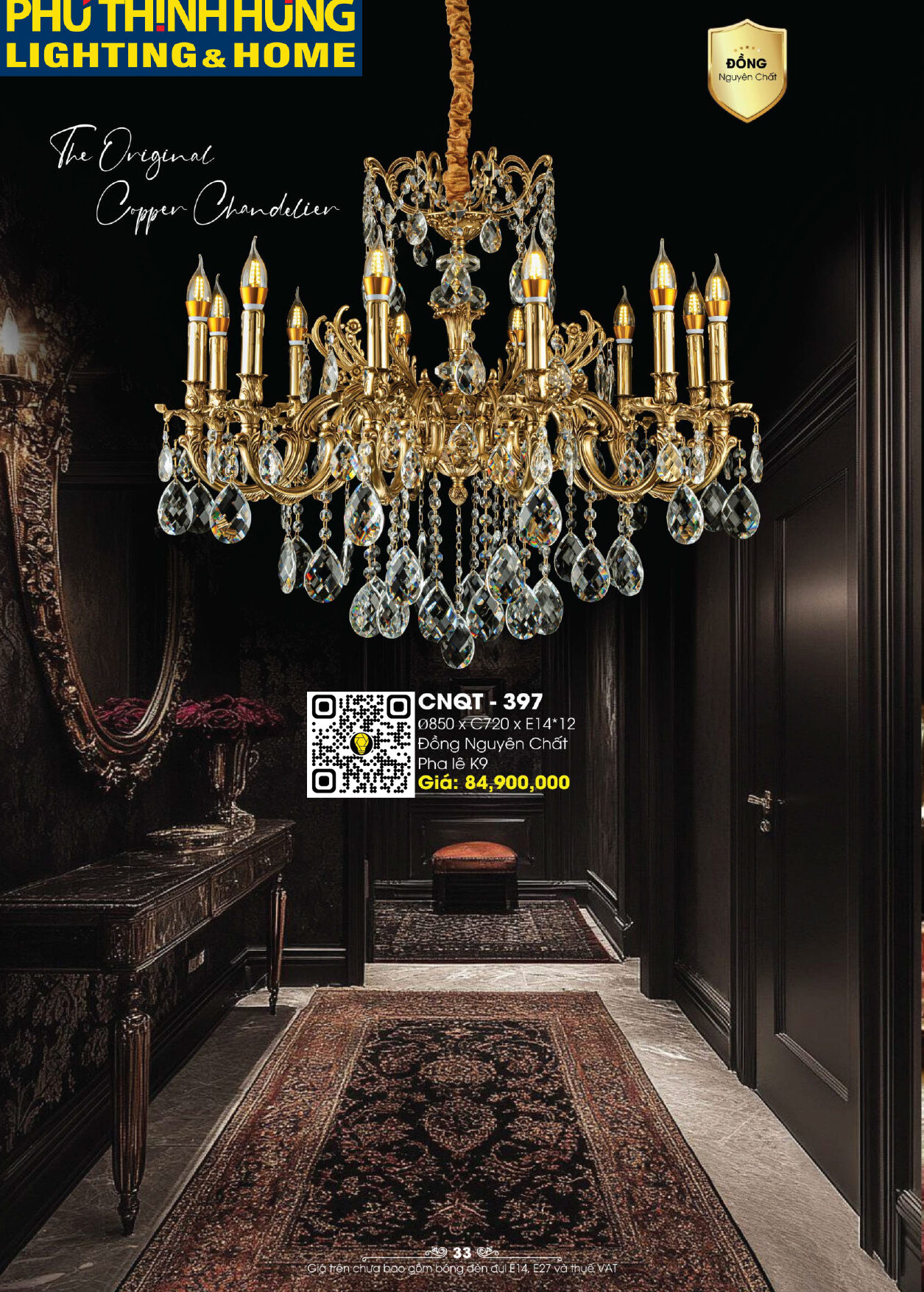 Đèn Chùm Đồng Lighting Home CNQT-397