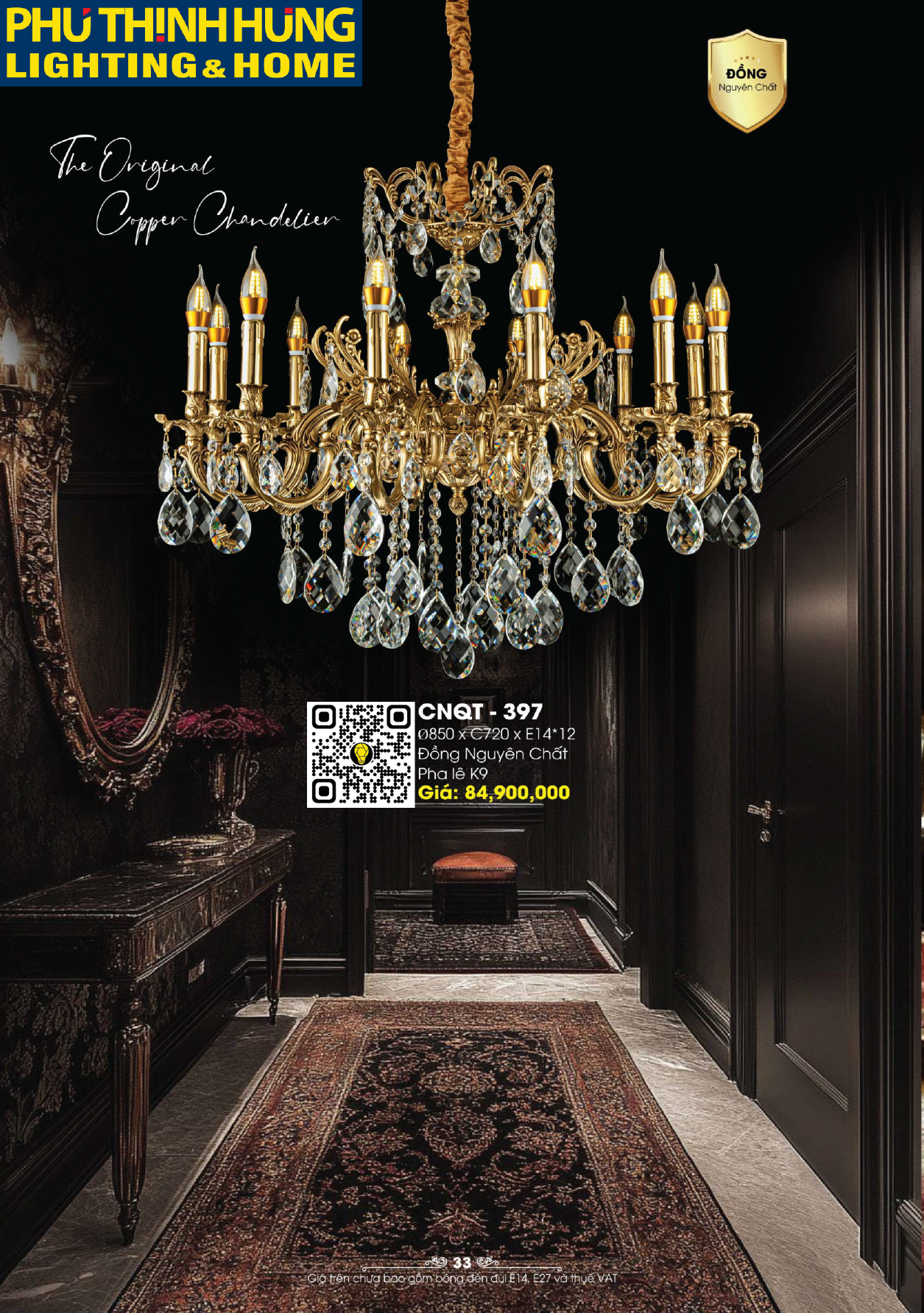 Đèn Chùm Đồng Lighting Home CNQT-397 Đèn Chùm Đồng Lighting Home CNQT-397