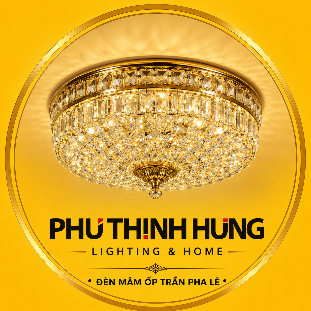 Đèn Mâm Ốp Trần Pha Lê Lighting Home