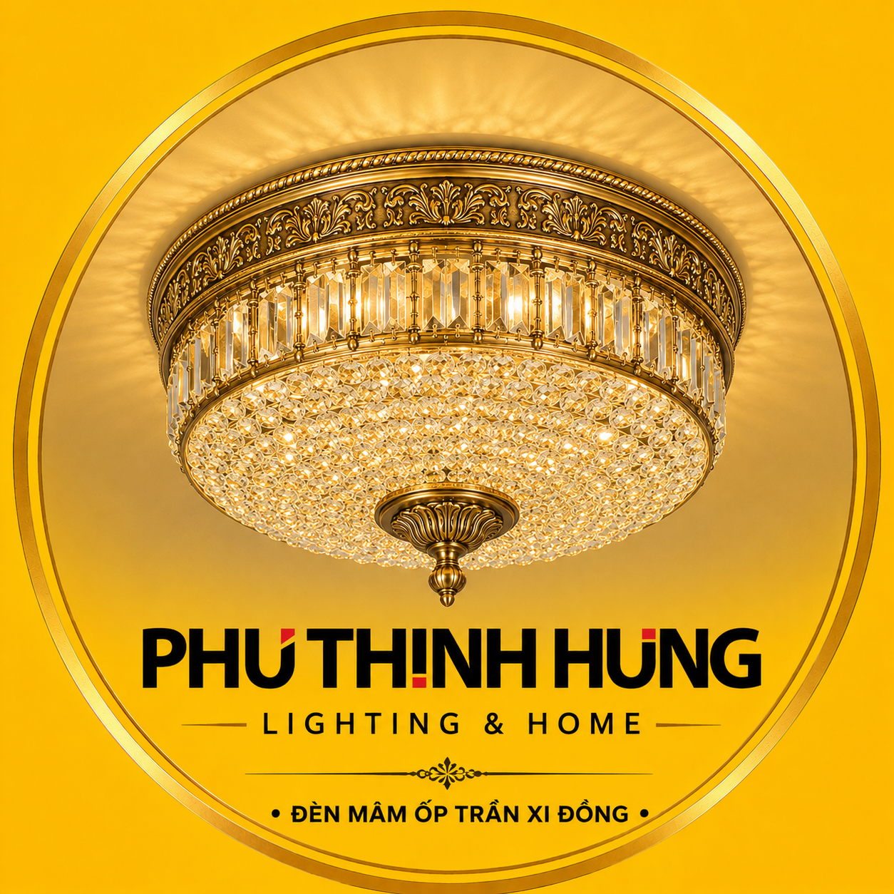 Đèn Ốp Trần Xi Đồng Lighting Home
